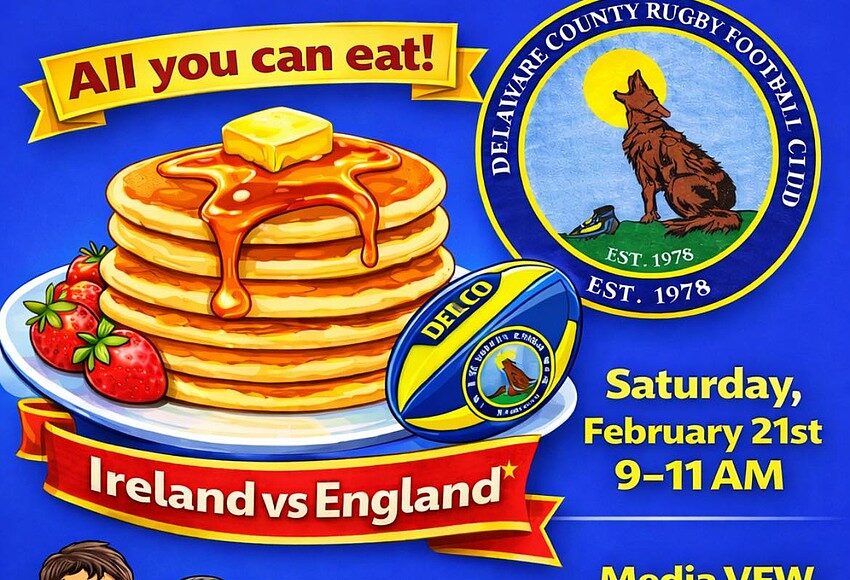 Delco Rugby hosts informative AYCE pancake breakfast